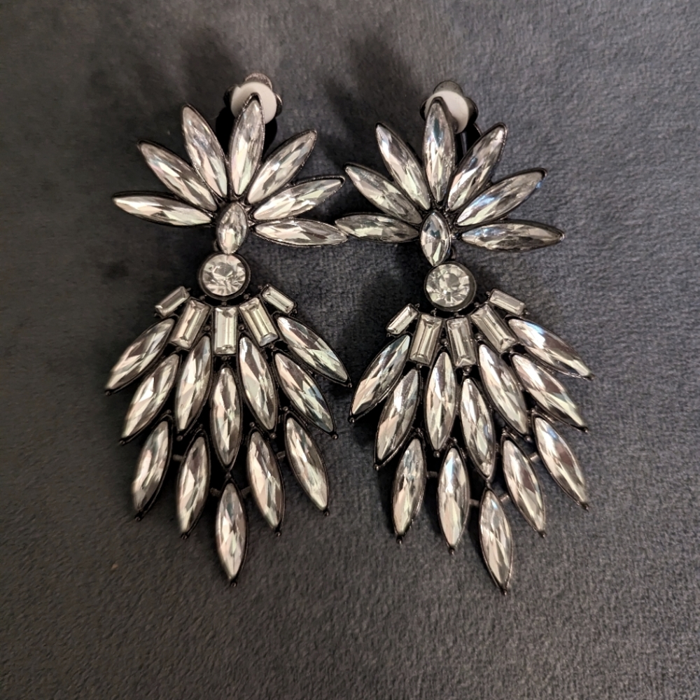 Amrita Singh Clip on Crystal Chandelier Earrings